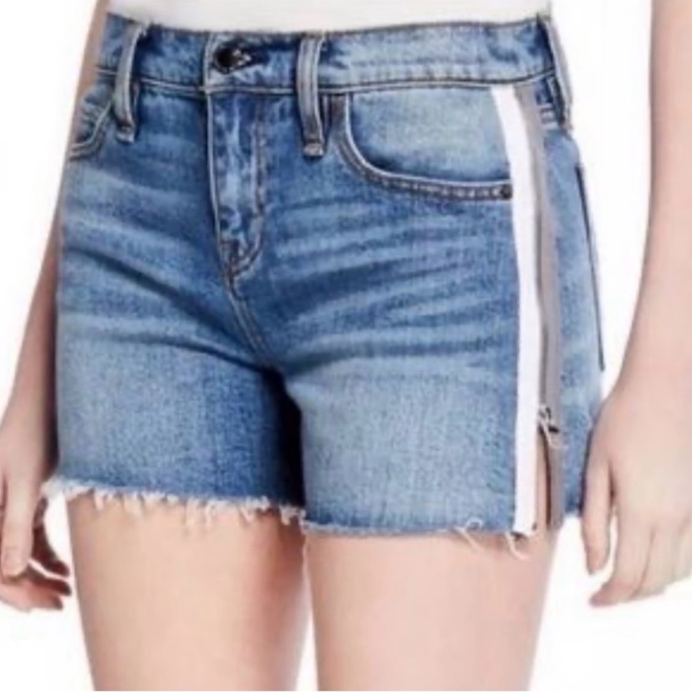 Hudson Gemma Atmosphere Side Zipper Cut Off Denim Jean Shorts Sz 26